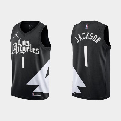 Los Angeles Clippers #1 Reggie Jackson Black Men's Nike NBA 2022-23 Statement Edition Jersey Men's